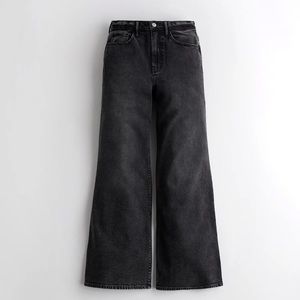 Hollister Ultra High-Rise Wide-Leg Jeans Black Size 5S